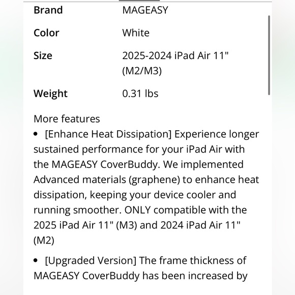 iPad Air 11” Case-WHITE - Picture 2 of 5